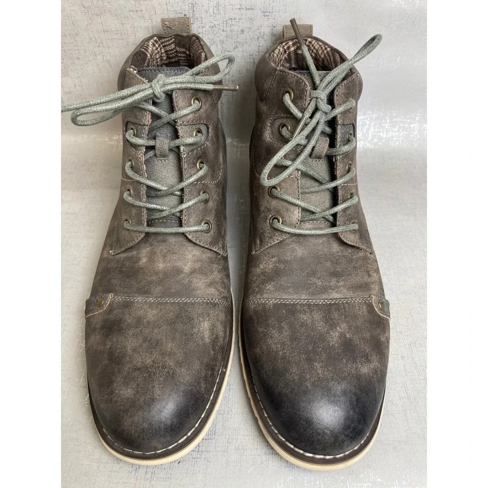 Ferro Aldo Colin Mens Brown Distressed Lace Up Cap Toe Ankle Boots Size 10